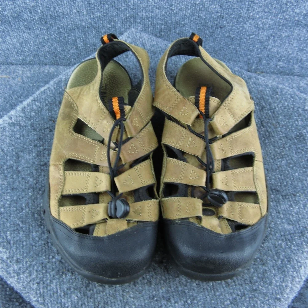 Alpine Design  Men Fisherman Sandals Brown Leather Drawstring Size 9‎ Medium